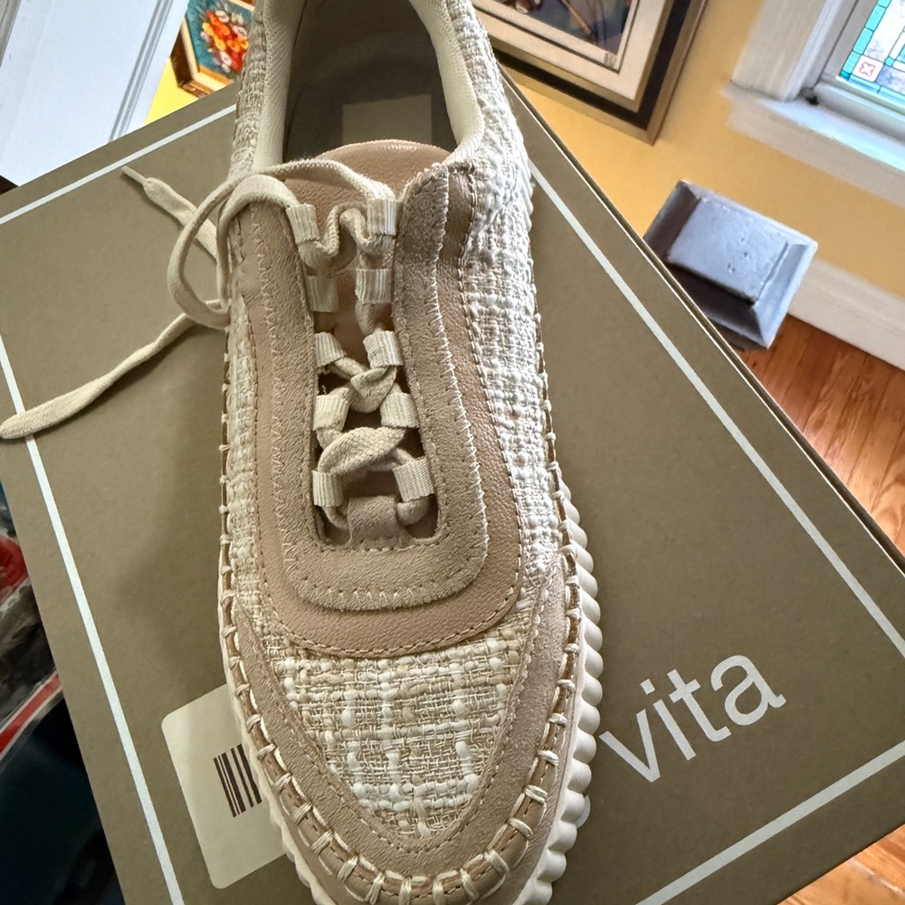 Dolce Vita Beige and Cream Sneakers